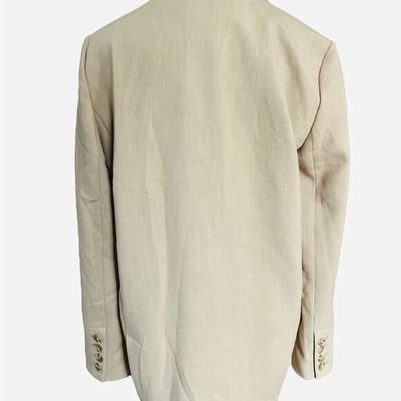 Maeve for Anthropologie Women's Double-Breasted Beige Blazer Size 6 Preppy Coat - Picture 9 of 10